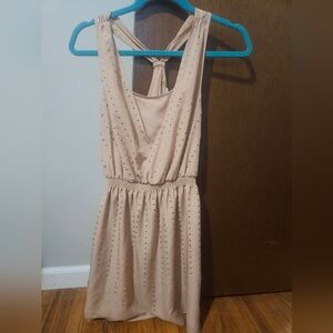 Gianni Bini Metal Studded Cream Neutral Color Dress Size XS
